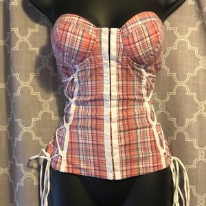 G by Guess plaid bustier top